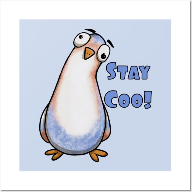 Stay Coo Pigeon  - Curious Stare Wall Art by Fun4theBrain